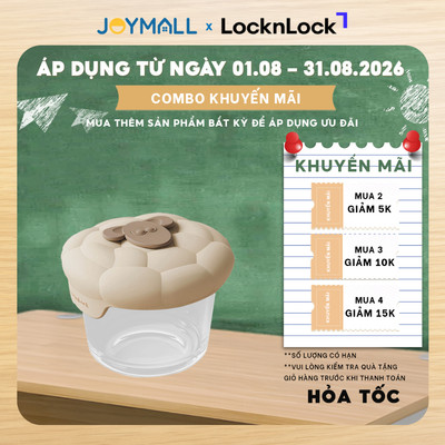 Hộp thủy tinh ăn dặm cho bé LocknLock LNG058S2IVY 150ml, Hàng chính hãng, có vạch chia, nắp hình cừu - JoyMal