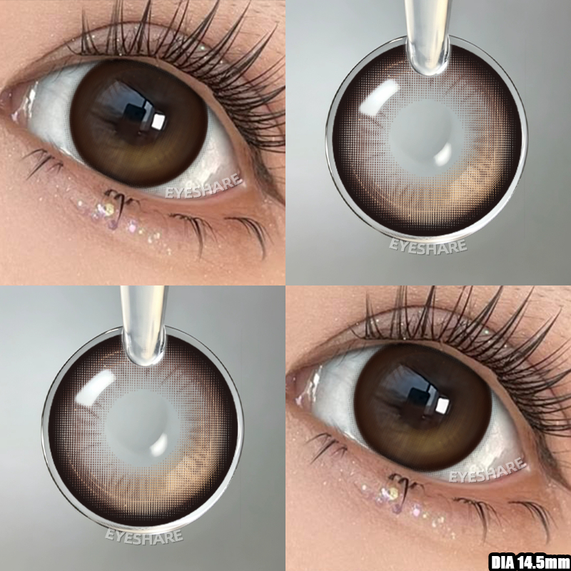 eyeshare Gdansk kính áp tròng màu nâu 14,5mm kính áp tròng lớn Kính áp tròng màu nâu ngọt ngào