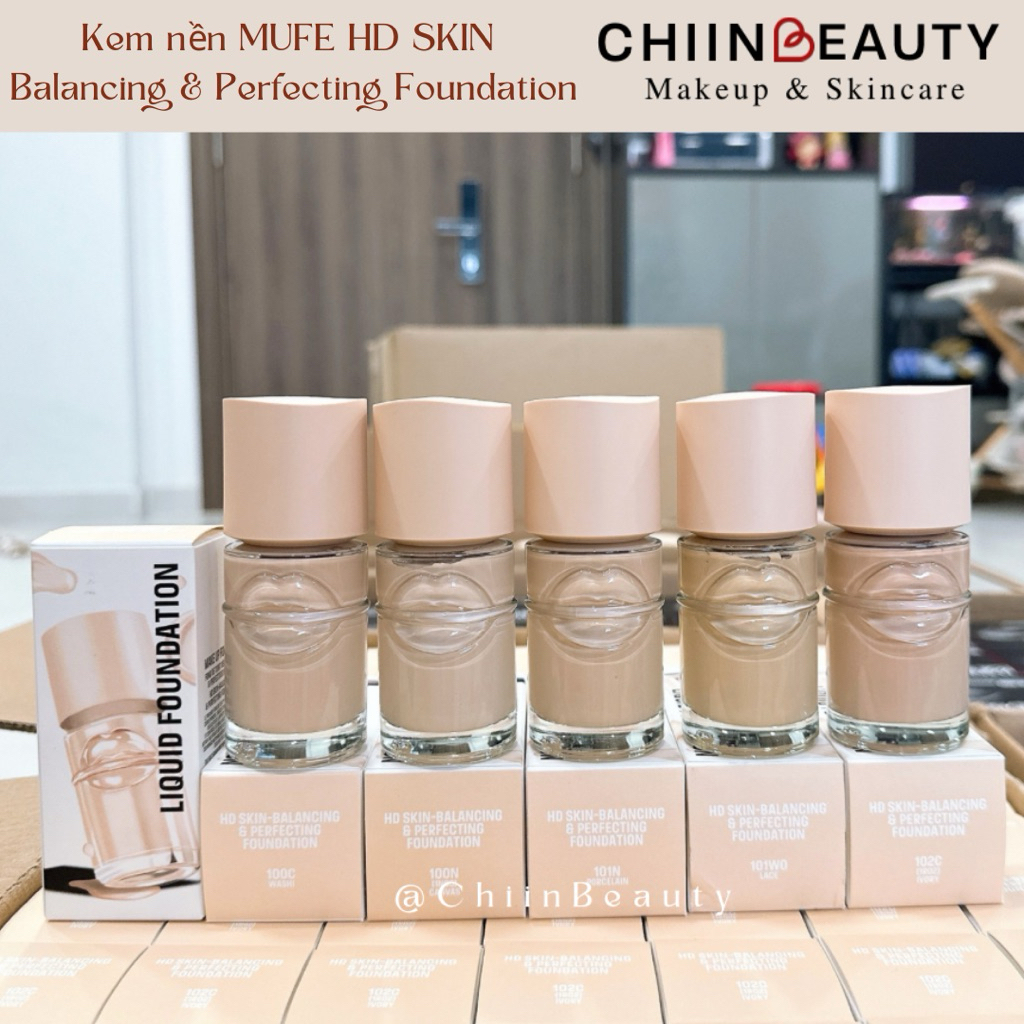 Mẫu mới 2026 - Kem nền MUFE Skin HD Foundation Y205 1N00, R210 1R02, Y215 1Y04, Y218 1N06, Y225 1Y08