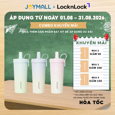 Ly Giữ Nhiệt Phủ Sứ LocknLock Ceramic Milk Tea Tumbler LHC4369 720ml, Hàng Chính Hãng, Kèm Ống Hút Trân Châu - JoyMall