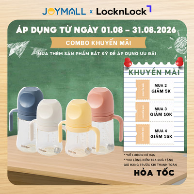 Bình Tập Uống Cho Bé LocknLock Nhựa PPSU HAP914 280ml, HAP915 350ml, Có Ống Hút, Tay Cầm - JoyMall