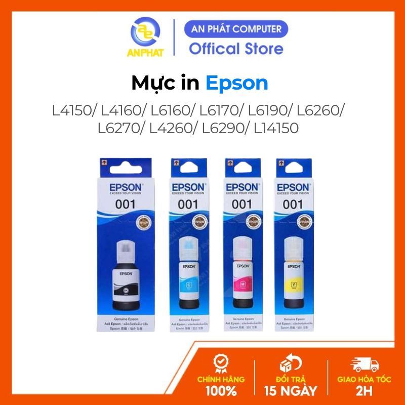 [ĐỦ MÀU] Mực in Epson cho máy L4150/ L4160/ L6160/ L6170/ L6190/ L6260/ L6270/ L4260/ L6290/ L14150
