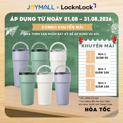 Ly Giữ Nhiệt LocknLock LHC4416 710ml, LHC4419 900ml Thép Phủ Sứ, Hàng Chính Hãng, Có Ống Hút-JoyMall