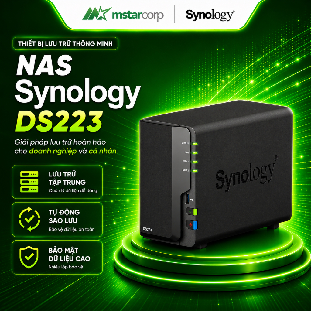 Thiết bị lưu trữ NAS Synology DS223