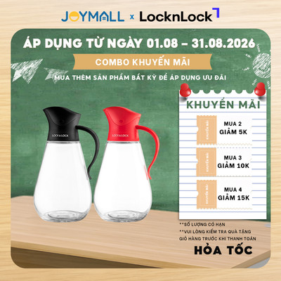Bình đựng dầu ăn LocknLock  bằng thủy tinh CKO101 550ml - Hàng chính hãng, nắp tự động - JoyMall