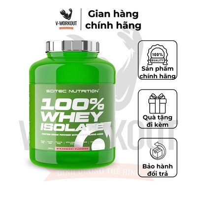 Whey Protein - WHEY ISOLATE 2000g - 80serving- Thực phẩm phát triển cơ tinh kiết không nóng trong - SCITEC NUTRITION