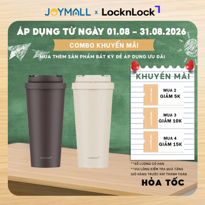 Ly Giữ Nhiệt LocknLock Energetic Ceramic Tumbler 550ml LHC3414 Thép Phủ Sứ, Hàng Chính Hãng -JoyMall