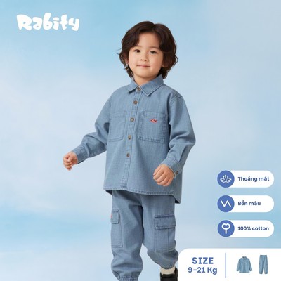   Áo sơ mi và quần jean bé trai Rabity 912.008