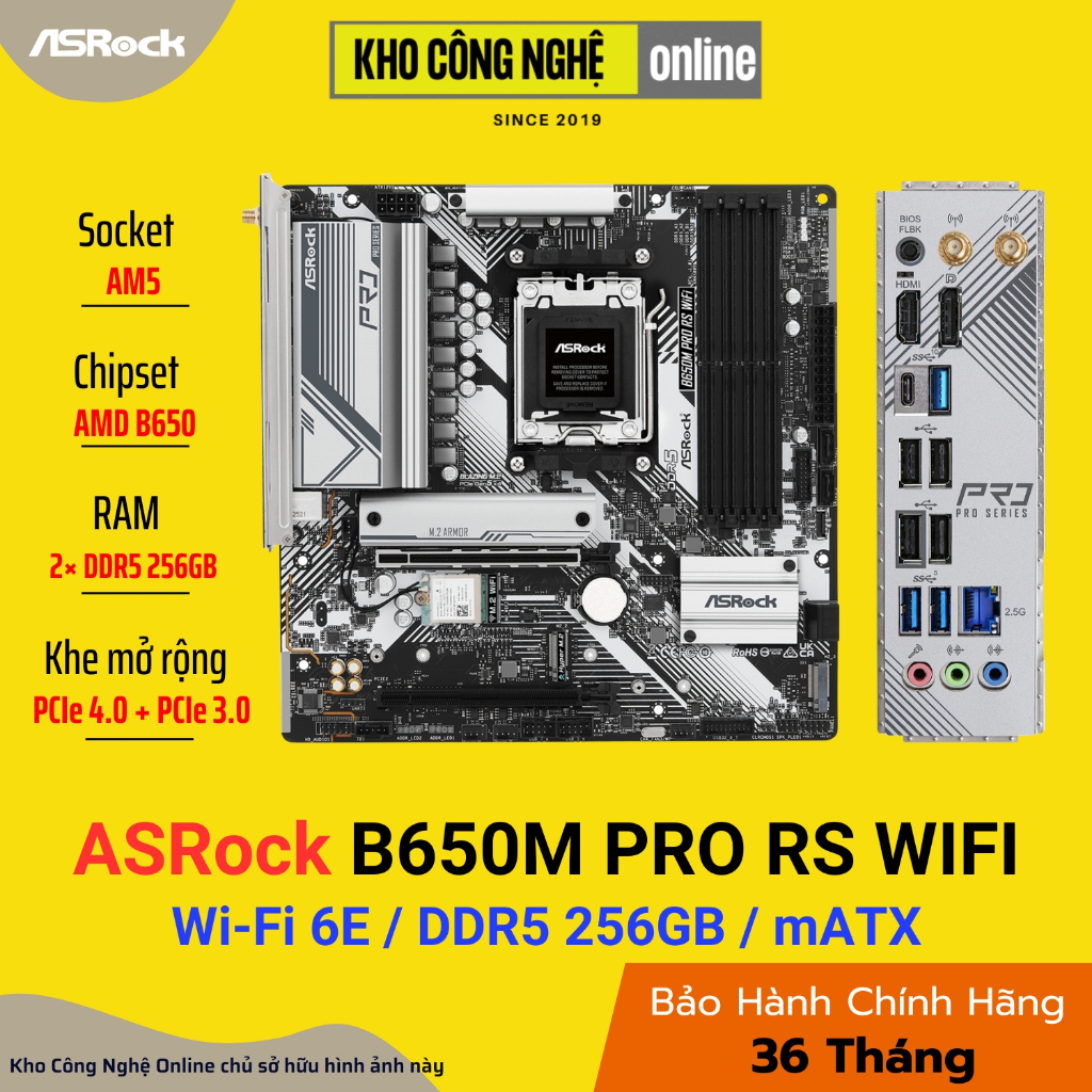 Mainboard ASROCK B650M PRO RS WIFI (Hàng chính hãng)