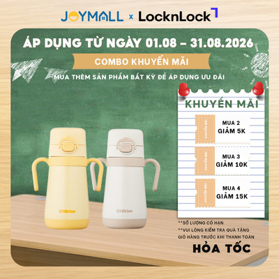 Bình Giữ Nhiệt Cho Bé LocknLock LHC916 300ml, Hàng Chính Hãng, STS316L, Có Tay Cầm Ống Hút - JoyMall