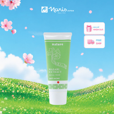 Sữa rửa mặt ngừa mụn chiết xuất Wasabi Naris Nature Facial Wash 100gr