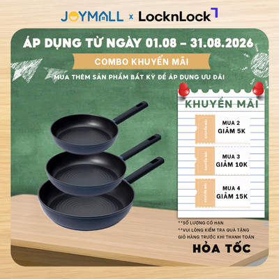 Chảo Chống Dính LocknLock Balance Cook 24, 26, 28cm, Hàng Chính Hãng, Dùng Mọi Loại Bếp - JoyMall