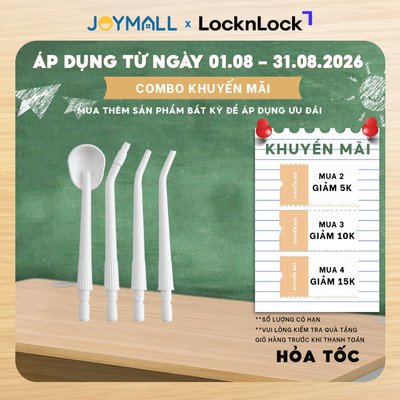 Bộ 4 đầu tăm nước thay thế LocknLock ENR146WHT_RB, Hàng chính hãng, dùng cho máy tăm nước ENR146WHT - JoyMall