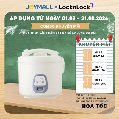Nồi Cơm Điện LocknLock Electric Rice Cooker 1.8L EJR462IVY 700W, Hàng Chính Hãng, Nắp Gài - JoyMall