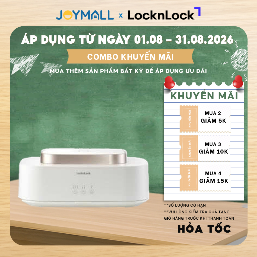 Máy Sấy Khử Khuẩn Quần Áo LocknLock Cloth Sterilizer Dryer END112IVY 600W, Hàng Chính Hãng - JoyMall