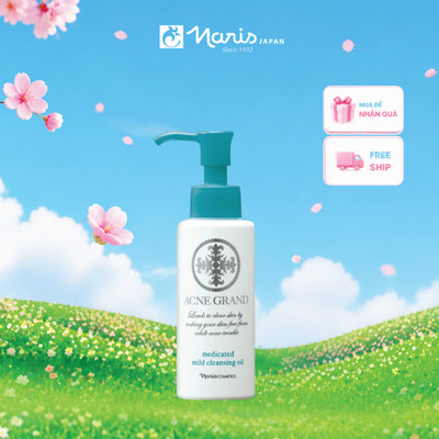 Dầu tẩy trang và làm sạch dịu nhẹ Naris Acne Grand Medicated Mild Cleansing Oil 100ml