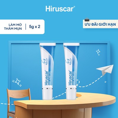 Bộ 2 Gel làm mờ sẹo mụn và thâm mụn Hiruscar Post Acne 5g