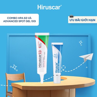 Bộ Gel giảm mụn nhanh 24h và Gel làm mờ sẹo mụn, thâm mụn Hiruscar Post Acne 5g