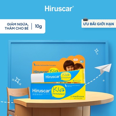 Gel cải thiện sẹo và vết thâm ngứa trẻ em Hiruscar Kids 10g