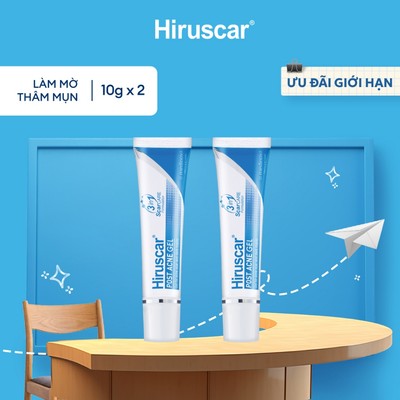 Bộ 2 gel chăm sóc sẹo mụn và mụn thâm Hiruscar Post Acne 10g