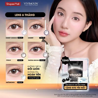 Lens cho mắt thở VIVIMOON kính áp tròng cận 14.2mm, hạn sử dụng 6 tháng, giá 1 chiếc (1 bên mắt)