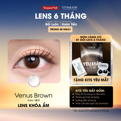 Lens khóa ẩm cận Venus Brown VIVIMOON màu nâu tự nhiên 3 - 6 tháng