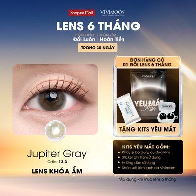 Lens khóa ẩm cận Jupiter Gray VIVIMOON màu xám pha ánh vàng 3 -  6 tháng