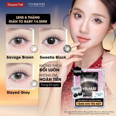 [Giá 1 chiếc - 1 bên mắt] Kính áp tròng VIVIMOON EYECONIC lens cận cho mắt giãn tròng to 14.5mm, hạn dùng 06 tháng