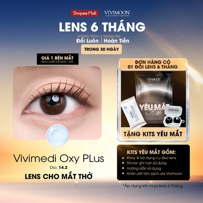 Kính áp tròng VIVIMOON LENS cận trong suốt 6 tháng cho mắt thở giá 1 chiếc (1 bên mắt, x2 để đặt 1 đôi)