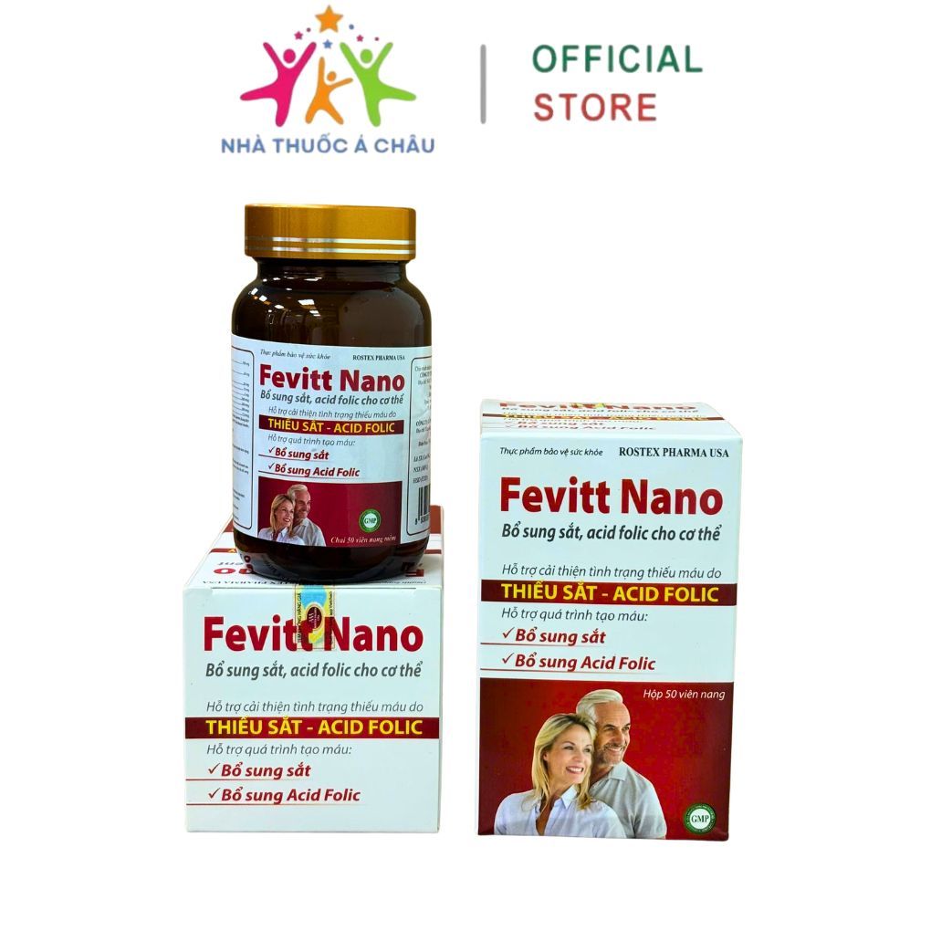 Fevitt Nano HDPHARMA bổ máu, bổ sung Sắt hữu cơ, Acid Folic