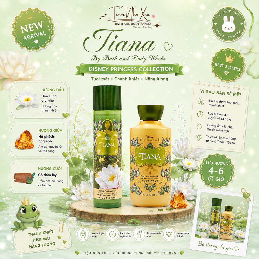 [ BST DISNEY COLLECTION] - TIANA FULLSIZE - BATH AND BODY WORKS
