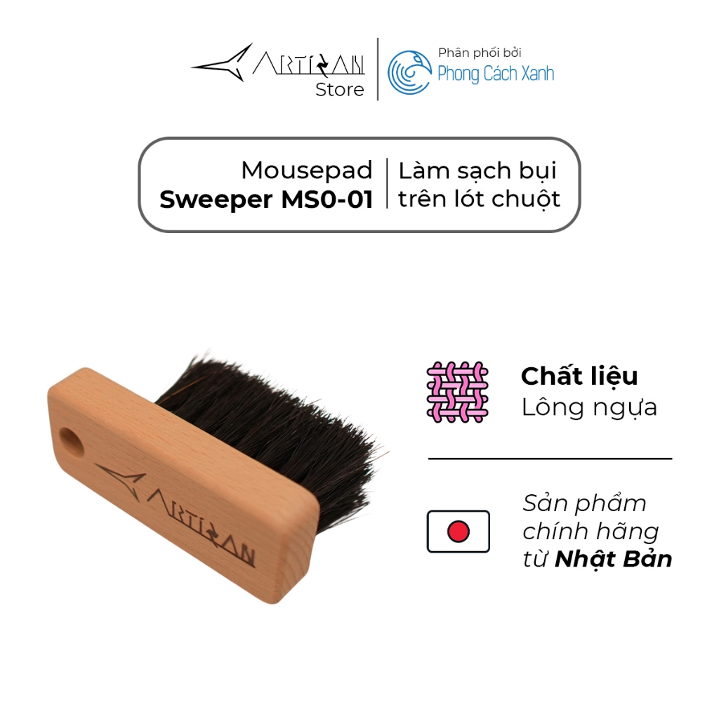 Cọ quét bụi ARTISAN MOUSEPAD SWEEPER MS-01 | Làm sạch lót chuột nhanh | Made in Japan