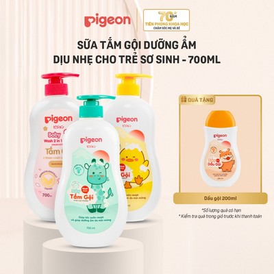 [KOL] Sữa tắm gội Pigeon 700ml dưỡng ẩm dịu nhẹ cho bé sơ sinh mềm mại an toàn cho da