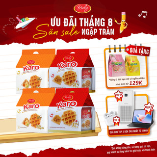 [LIVE LDBL 20H 24/08][HỎA TỐC HN-Quà Tặng Đơn 129k] Combo 4 Túi-Tổng 24 chiếc Bánh Tươi Richy KARO (26g * 6 chiếc/ túi)