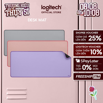 Bàn di chuột cỡ lớn Logitech Desk Mat - Đế chống trượt, lướt dễ dàng, chống đổ tràn
