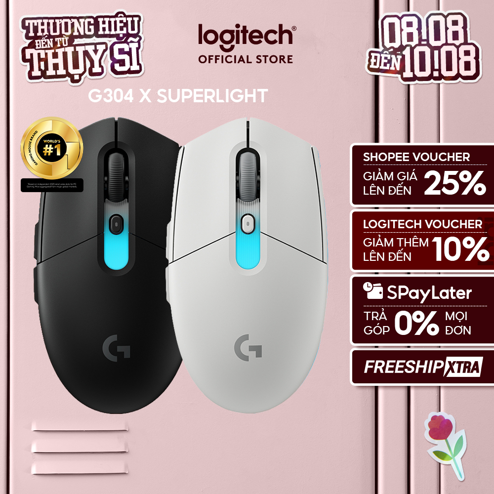 Chuột gaming Logitech G304 X SUPERLIGHT - Nhẹ 59g, Pin sạc, HERO 44K, LIGHTSYNC RGB, LIGHTSPEED, Blu