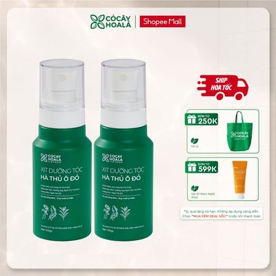COMBO 2 Xịt dưỡng tóc Hà thủ ô đỏ Cỏ Cây Hoa Lá 100g Giúp Tóc Dưỡng Ẩm Tặng Kèm Túi Vải
