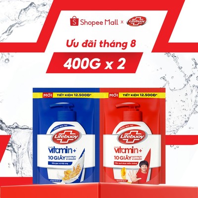 Nước rửa tay sạch khuẩn Lifebuoy Túi 400G