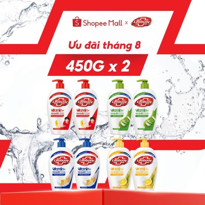 Combo 2 Nước Rửa Tay Lifebuoy Bảo Vệ Khỏi 99.9% Vi Khuẩn Gây Bệnh Hỗ Trợ Cùng Đề Kháng Da Tự Nhiên 450G