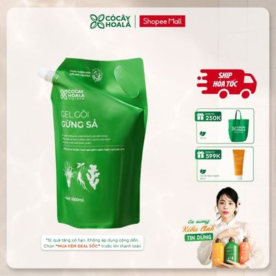 [HỎA TỐC] Dầu Gội Thảo Dược Cỏ Cây Hoa Lá Gừng Sả Góp Phần Giảm Gãy Rụng Và Ngăn Tóc Bết Dầu Túi Refill 1000g