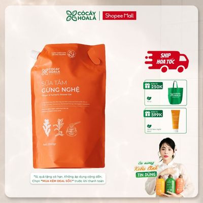[HỎA TỐC] Sữa Tắm Thảo Dược Cỏ Cây Hoa Lá Gừng Nghệ Giữ Ấm, Mờ Thâm Mụn 1000g