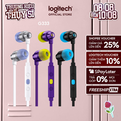 Tai nghe gaming in-ear Logitech G333 KDA - Dual Drivers, Jack 3.5mm, Mic