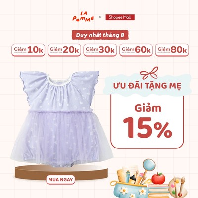 Body cộc tay La Pomme tiên nhỏ mộng mơ - Sợi Bamboo Cotton mềm mại, hỗ trợ kháng khuẩn – Bé gái - 6M - 12M