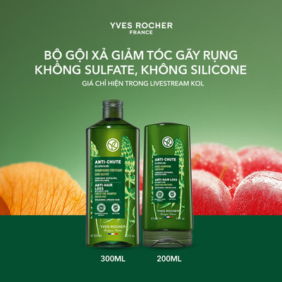 [KOL] Bộ gội xả giảm tóc gãy rụng Yves Rocher Anti-Hair Loss 300mlx200ml