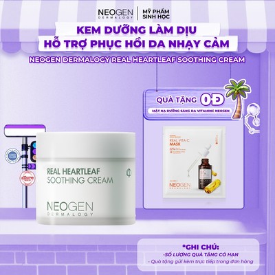 Kem Dưỡng Làm Dịu, Phục Hồi Cho Da Nhạy Cảm Neogen Dermalogy Real Heartleaf Soothing Cream 80g