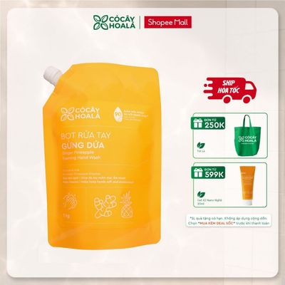 [HỎA TỐC] Bọt Rửa Tay Thiên Nhiên Gừng Dứa 1kg Cỏ Cây Hoa Lá, dịu nhẹ, bảo vệ da tay nhạy cảm