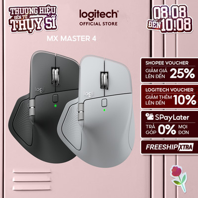 Chuột không dây công thái học Logitech MX Master 4 - Rung phản hồi, Cuộn siêu nhanh, Sạc USB-C