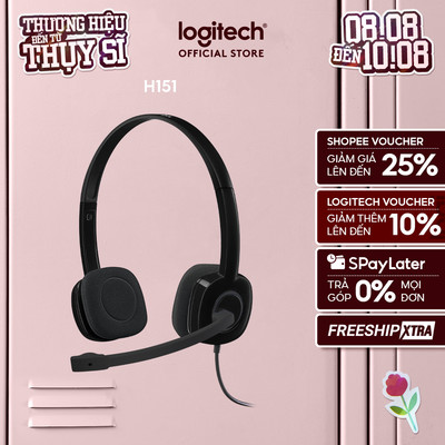Tai nghe chụp tai Logitech H151 - 1 jack 3.5mm, Mic khử giảm tiếng ồn, âm thanh nổi