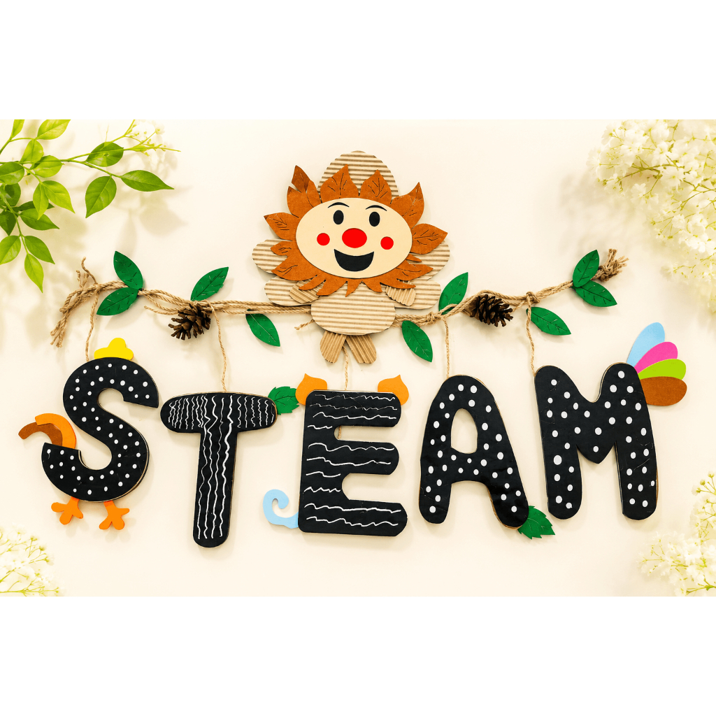 Chữ steam đen - Góc chủ đề steam dùng trang trí , decor lớp học cho bé kích thước khoảng 1m đẹp