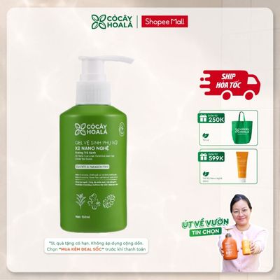 [HỎA TỐC] Dung Dịch Vệ Sinh Cỏ Cây Hoa Lá Gel x2 Nano Nghệ Hương Trà Xanh Làm Sạch 150ml